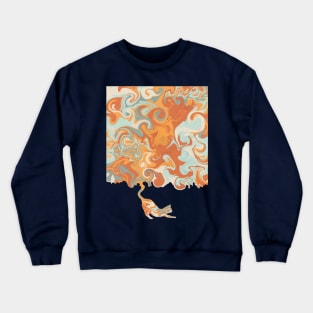 Rainbow Twirl Cat Crewneck Sweatshirt